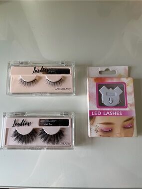 Moxielash Lashies False Lashes Set with LED Lashes - Pink Accents